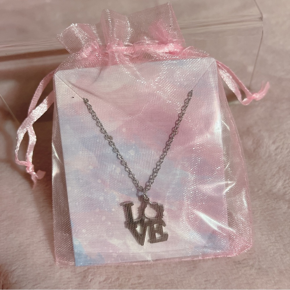 Hello Kitty “Love” Silver Stainless Steel Necklace - Picture 6 of 6